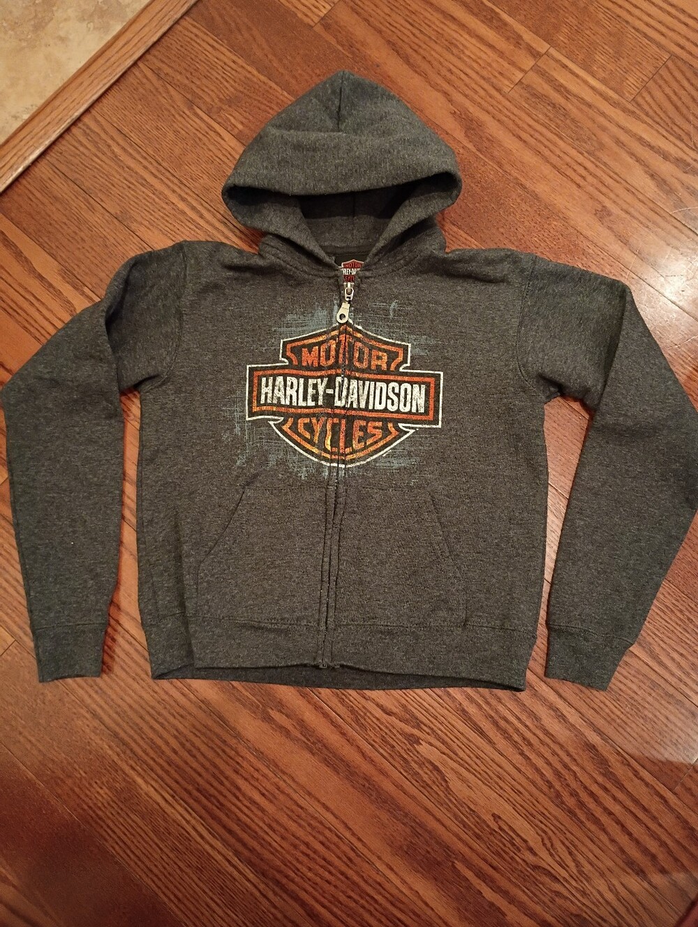 Harley-Davidson Gray Hoodie with Orange Logo